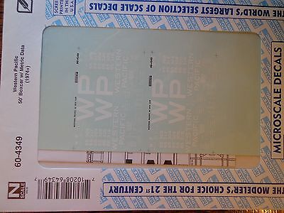Microscale Decal N  #60-4349 WP Box Car - Double Plug Door - 50' - Metric Data