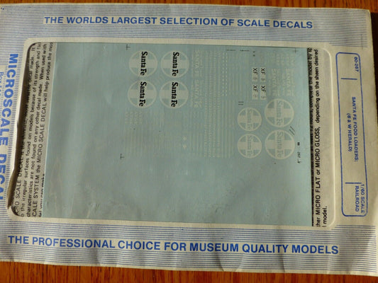 Microscale Decal N  #60-267 ATSF Freight-Box Car - Auto Parts - 60' - Black & Wh