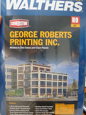 Walthers Cornerstone HO #3046 George Roberts Printing Company - Kit  Form NEW