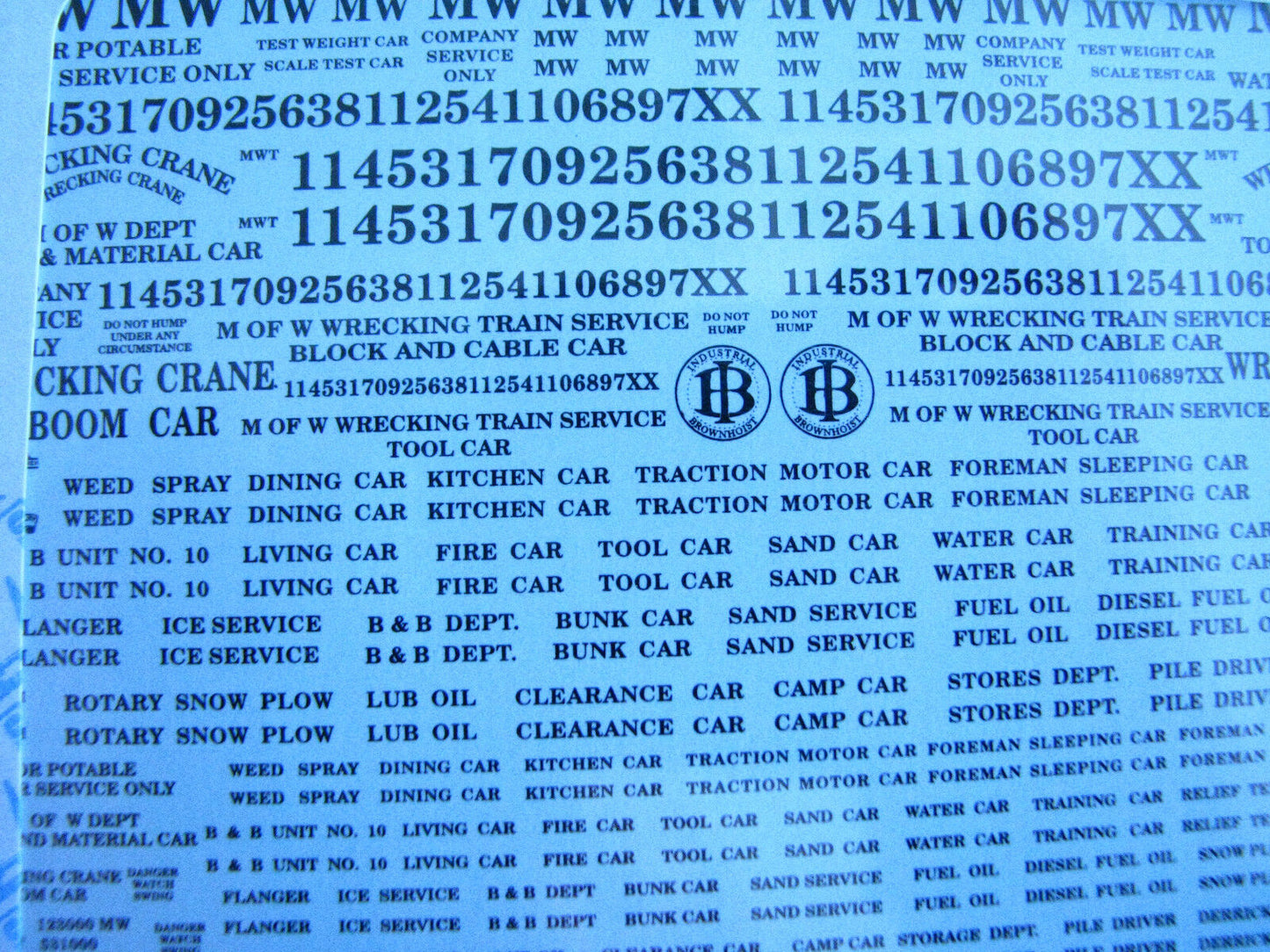 Microscale Decal N  #60-1013 Maintenance of Way - Roman (1950+)-Markings - Roman