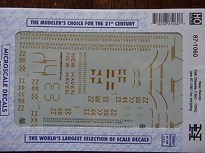 Microscale Decal HO  #87-1060 NH Diesel - Green & Yellow Scheme Dates:1941-54