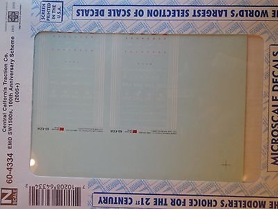 Microscale Decal N  #60-4334 Central California Traction Co. SW-1500's