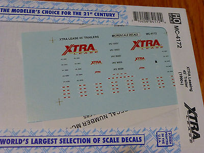 Microscale Decal HO  #MC-4172 XTRA Trailer - 45' - Lease scheme Dates:1990+