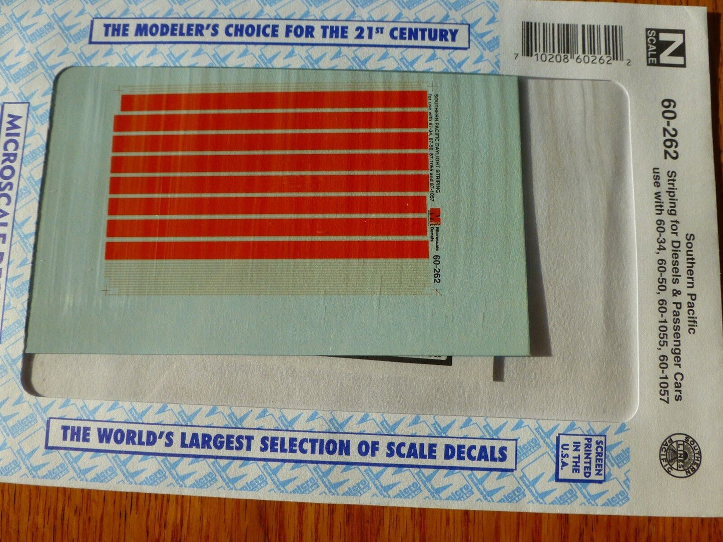 Microscale Decal N  #60-262 SP "Daylight" Passenger Car Striping-Striping for SP