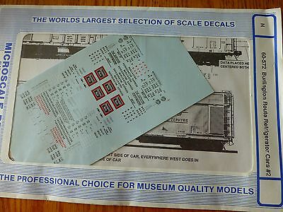 Microscale Decal N  #60-572 Chicago Burlington & Quincy Mechanical Refrigerator