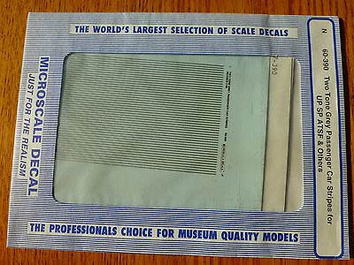 Microscale Decal N  #60-390 UP Passenger Car Stripes - Two-Tone Grey Heavyweight
