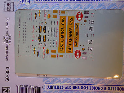 Microscale Decal N  #60-853 Service Station Signs - Generic (1945+)-Signs - Gas