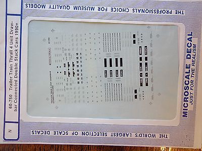 Microscale Decal N  #60-750 4-Unit Double Stack Decal Set - Trailer Train/TTX 19