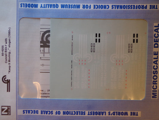 Microscale Decal N  #60-4255 Conrail Diesel - B23-7 #1980 - Keep It Moving With