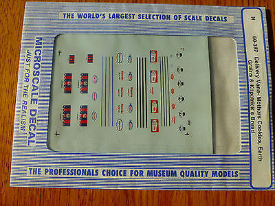 Microscale Decal N  #60-387 Vehicles - Kilpatricks Bread, Earth Grains, Mothers