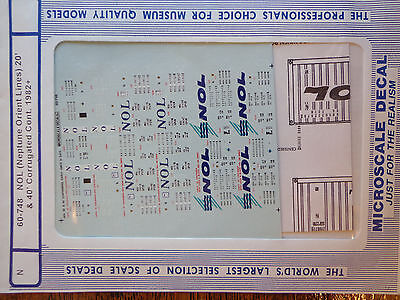 Microscale Decal N  #60-748 NOL Containers - Corrugated - 20' 40'