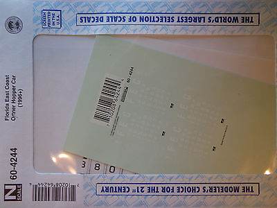 Microscale Decal N  #60-4244 Florida East Coast (FEC) Hopper Ortner Dates:1996+