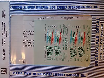 Microscale Decal N  #60-4260 WSDOT Grain Train Hopper - Center Flow - 3-Bay