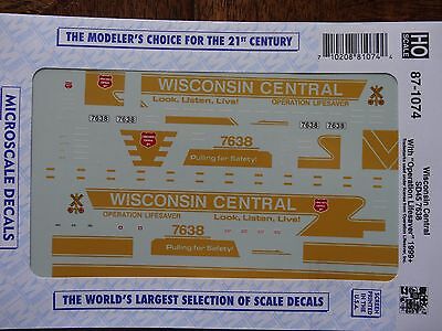 Microscale Decal HO  #87-1074 WC Diesel - SD45 7638 - Operation Lifesaver