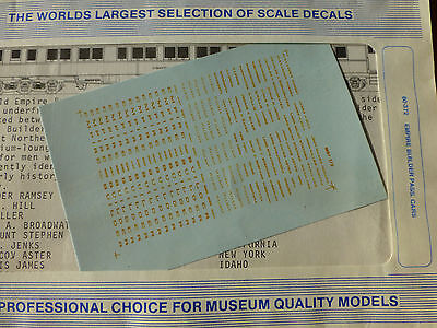 Microscale Decal N  #60-372 GN Passenger Car - Empire Builder - Pullman Owned