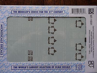Microscale Decal HO  #87-1031 GTW Caboose - Wood