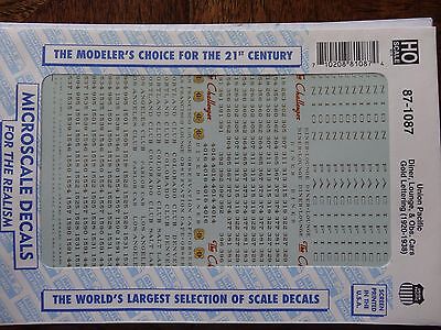 Microscale Decal HO  #87-1087 UP "Passenger Car - Dining , Lounge, and Observati