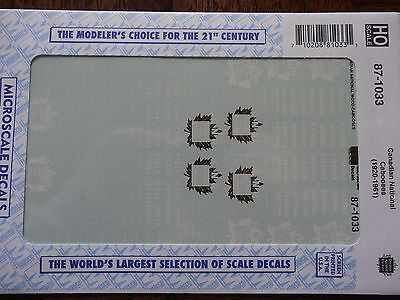 Microscale Decal HO  #87-1033 CN Caboose - Wood  Dates:1920-61