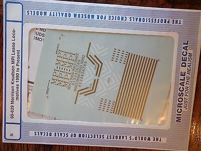 Microscale Decal N  #60-629 M-K Lease Diesels - Hoods - MPI Leased