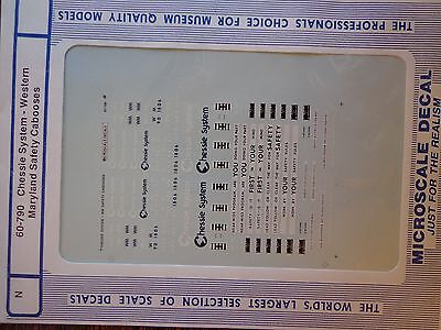 Microscale Decal N  #60-790 Chessie System "Safety" Cabooses (1976-1989) Caboose