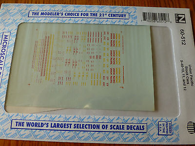 Microscale Decals N #60-512 UP Freight-Stock Car - 5-40-10/11/12 classes
