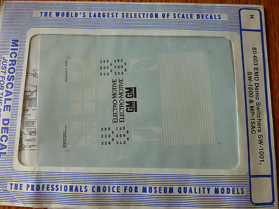 Microscale Decal N  #60-603 SW1500 Decal Set - EMD