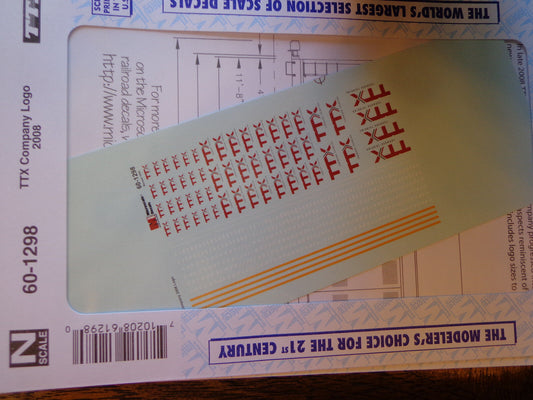 Microscale Decal N  #60-1298 TTX Company Logo 2008. Autoracks & Well cars