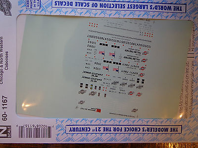 Microscale Decal N  #60-1167 C&NW Cabooses - Bay Window & Wide Vision (1970+)