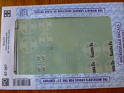 Microscale Decal HO  #87-267 ATSF Freight-Box Car - Auto Parts - 60' - Black & W