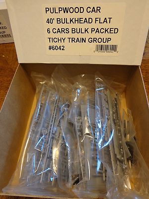 Tichy Train Group #6042 HO Pulpwood Flat Car -- Undecorated 6-Pack