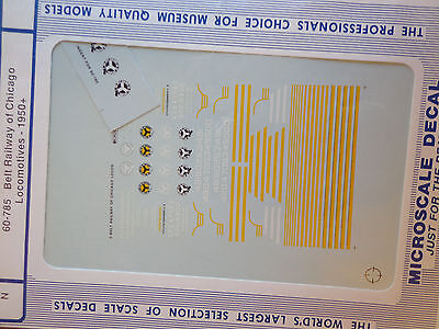 Microscale Decal N  #60-785 Belt Railway of Chicago Locos, (1950+) Diesel