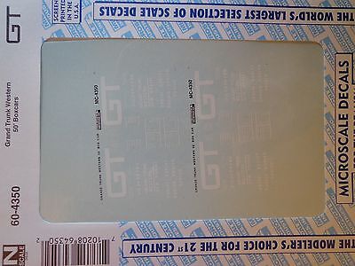 Microscale Decal N  #60-4350 GTW Box Car - Single Door - 50' Dates:1973-80