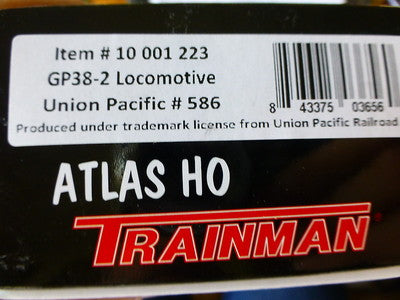 Atlas TM HO #10001223 Union Paicfic Diesel EMD Locomotive GP38-2 Road #586