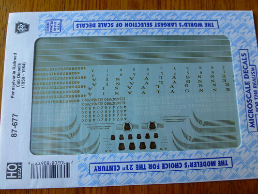 Microscale Decal HO #87-677 PRR Diesels- Cabs & Electrics - 5 Stripe Scheme - Go