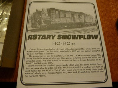 Durango Press HO #31 Rotary Snow Plow kit