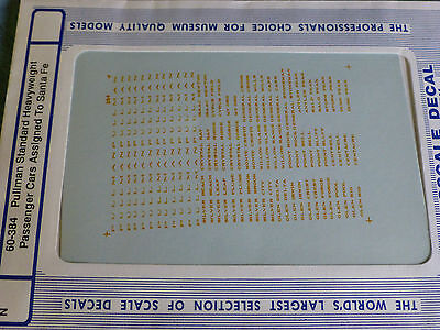 Microscale Decal N  #60-384 Pullman Passenger Car - Heavyweight - Sleeper - Assi
