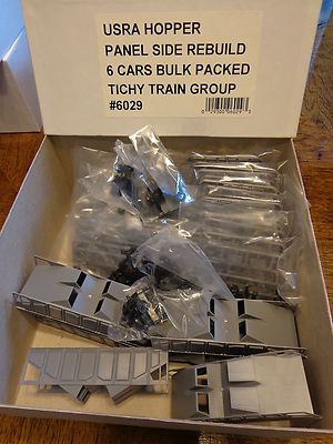 Tichy Train Group #6029 HO Rebuilt Panel Side 36' USRA 2Bay Open Steel Hopper6pk