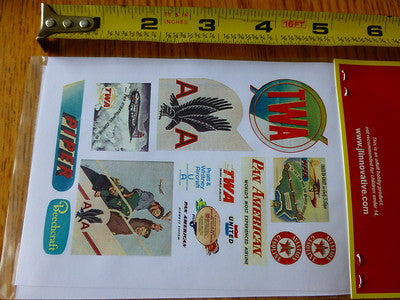 JL Innovative Design HO #244 Vintage Aviation & Airline Signs 1940s-50s(46 Signs