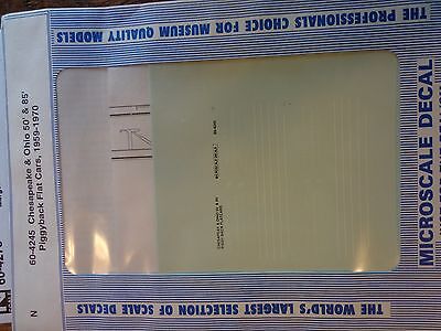 Microscale Decal N  #60-4245 C&O Flat Car - 50' 85' - Piggyback Dates:1959-70