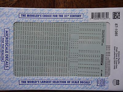 Microscale Decal HO  #87-1085 UP Passenger Car - Chair and Coach Car - Green Sch