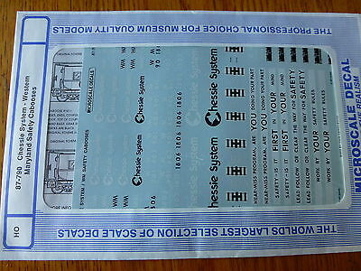 Microscale Decal HO #87-790 Chessie System "Safety" Cabooses (1976-1989) Caboose