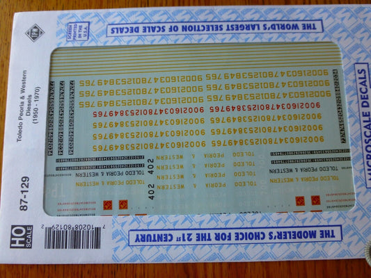 Microscale Decal HO  #87-129  Toledo Peoria & Western Diesels (1950-1970) Diesel
