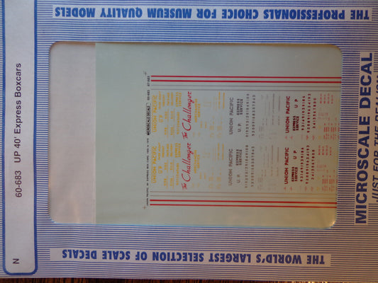 Microscale Decal N  #60-683 UP 40' Express Box Cars