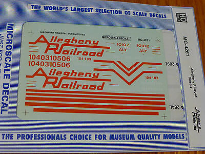 Microscale Decal HO  #MC-4261 Allegheny Railroad Diesel