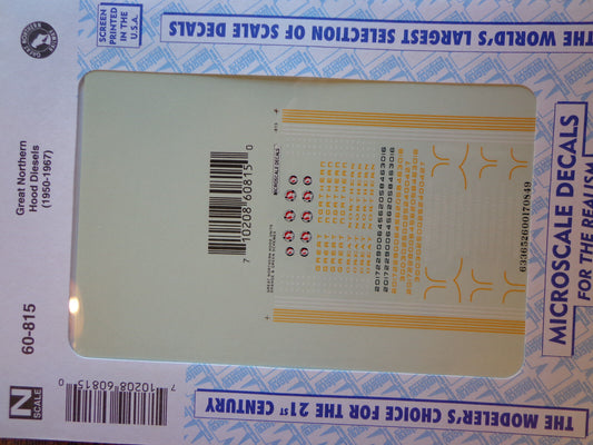 Microscale Decal N  #60-815 Great Northern Hood Diesels (1950-1967)-Diesel - Hoo