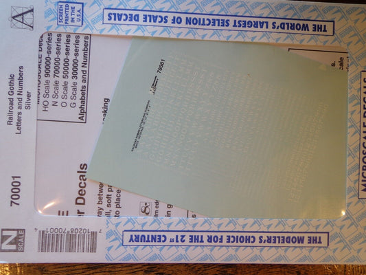 Microscale Decal #70001 Railroad Roman - Standard - White- Dimensions are: