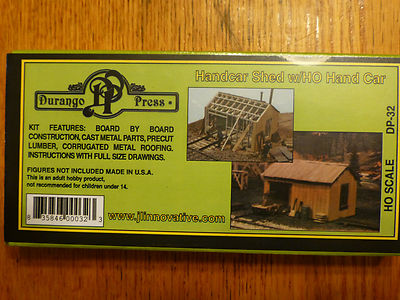 Durango Press HO #32  HO Handcar Shed w/Car (kit form)