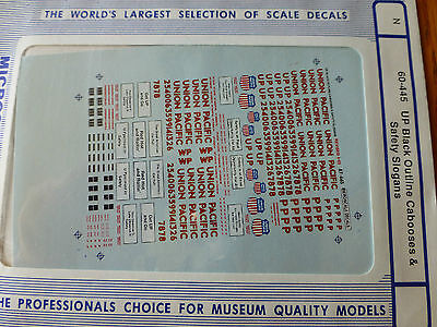 Microscale Decal N  #60-445 WP / UP Cabooses - UP Style with Black Outlined Lett
