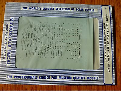 Microscale Decal N  #60-392 UP Passenger Car - Two-Tone Grey Heavyweight Cars