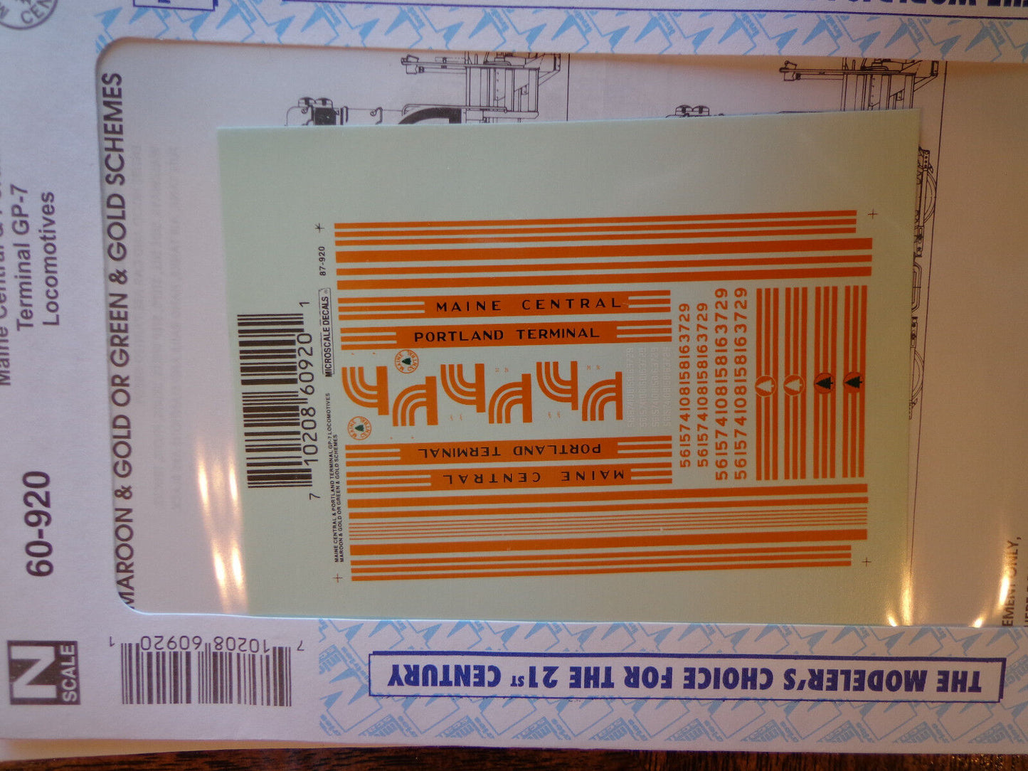 Microscale Decal N  #60-920 Maine Central Hood Diesels (1950-1966)-Diesel - Hood